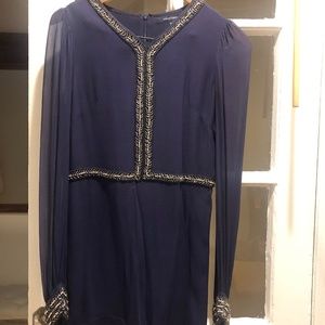 French Connection Indigo Dress with Beads